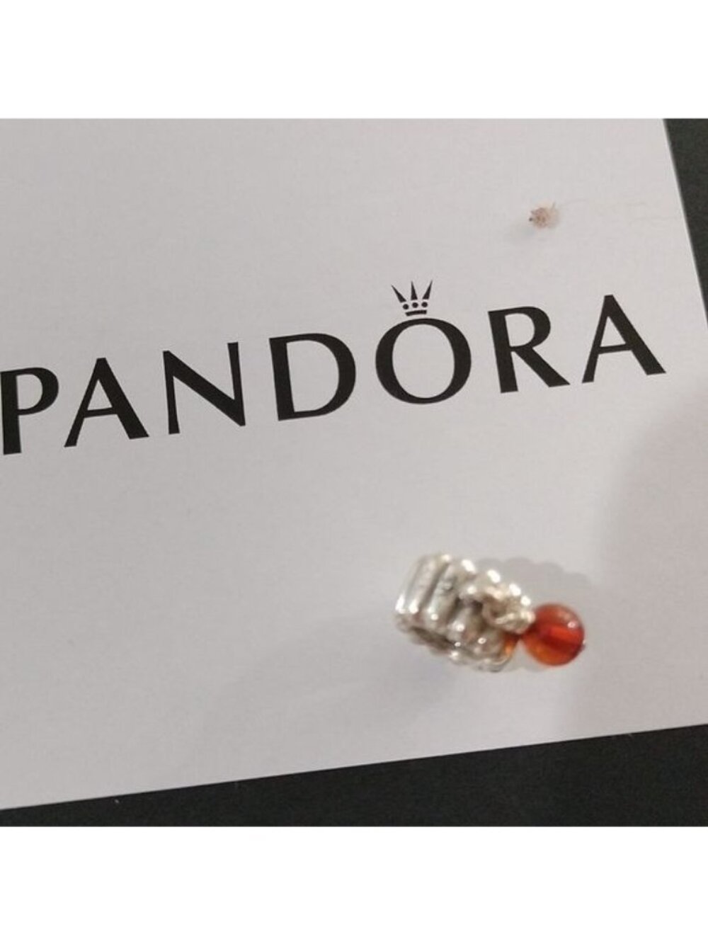 Pandora Retired Sterling Silver Carnelian July Birthstone Dangle - 790166K - Picture 4 of 4